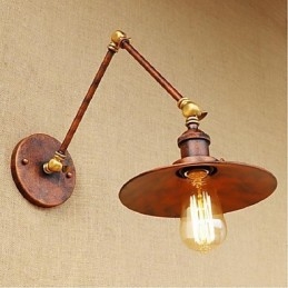 Applique da parete pieghevole retrattile retrò nostalgica industriale a braccio lungo, mezza arrugginita
