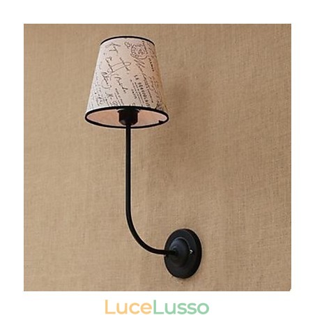 Lampada da parete moderna, succinta, alla moda, per bar, ristorante, nostalgica, in tessuto per la colazione, in ferro battuto, curva Lampada da parete moderna, succinta, alla moda, per bar, ristorante, nostalgica, in tessuto per la colazione, in ferro battuto, curva