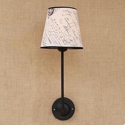 Lampada da parete moderna, succinta, alla moda, per bar, ristorante, nostalgica, in tessuto per la colazione, in ferro battuto, curva