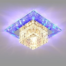 Mini lampada da soffitto in cristallo faretto 3W lampada creativa tubo luce colorata colore quadrato cupola luce