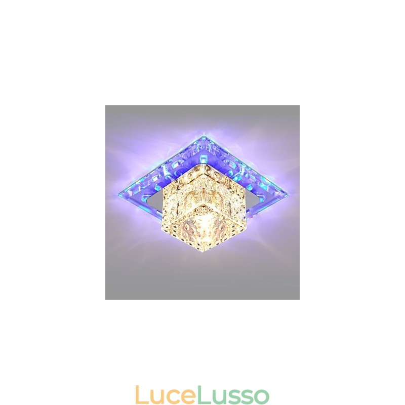 Mini lampada da soffitto in cristallo faretto 3W lampada creativa tubo luce colorata colore quadrato cupola luce