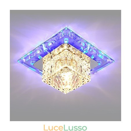 Mini lampada da soffitto in cristallo faretto 3W lampada creativa tubo luce colorata colore quadrato cupola luce Mini lampada da soffitto in cristallo faretto 3W lampada creativa tubo luce colorata colore quadrato cupola luce