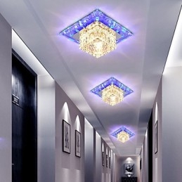 Mini lampada da soffitto in cristallo faretto 3W lampada creativa tubo luce colorata colore quadrato cupola luce