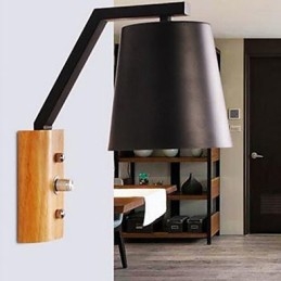 Lampada da letto in ferro battuto con personalità creativa e interruttore per corridoio nordico