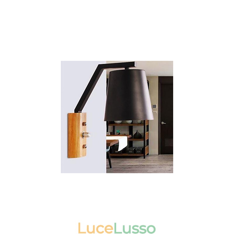 Lampada da letto in ferro battuto con personalità creativa e interruttore per corridoio nordico
