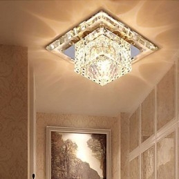 Mini lampada da soffitto in cristallo faretto 3W lampada creativa tubo luce colorata colore quadrato cupola luce