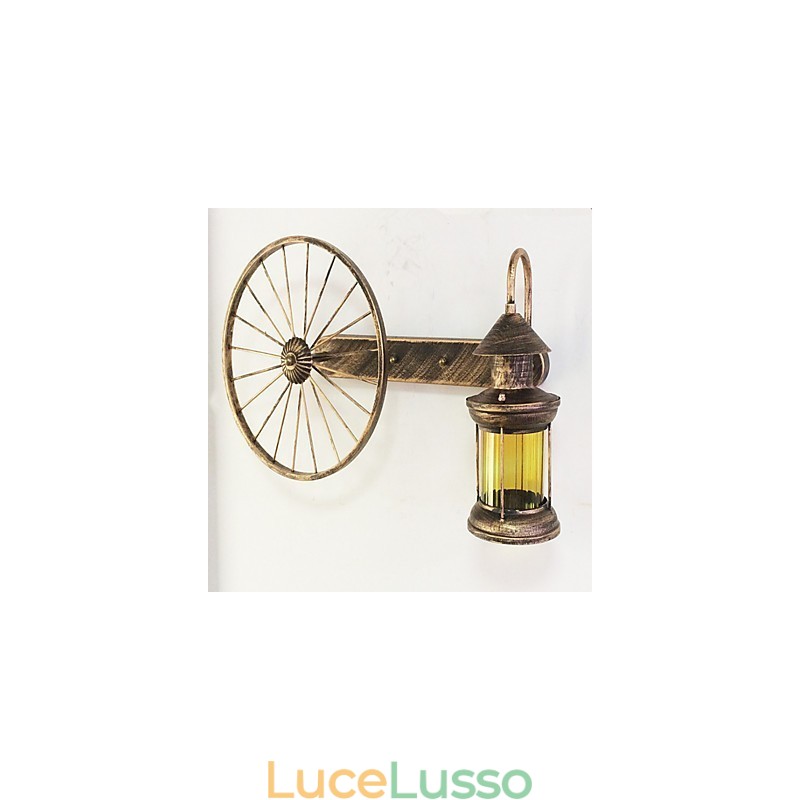 Dipinto rustico Lodge Caratteristica per applique da parete in stile Mini Uplight Applique da parete