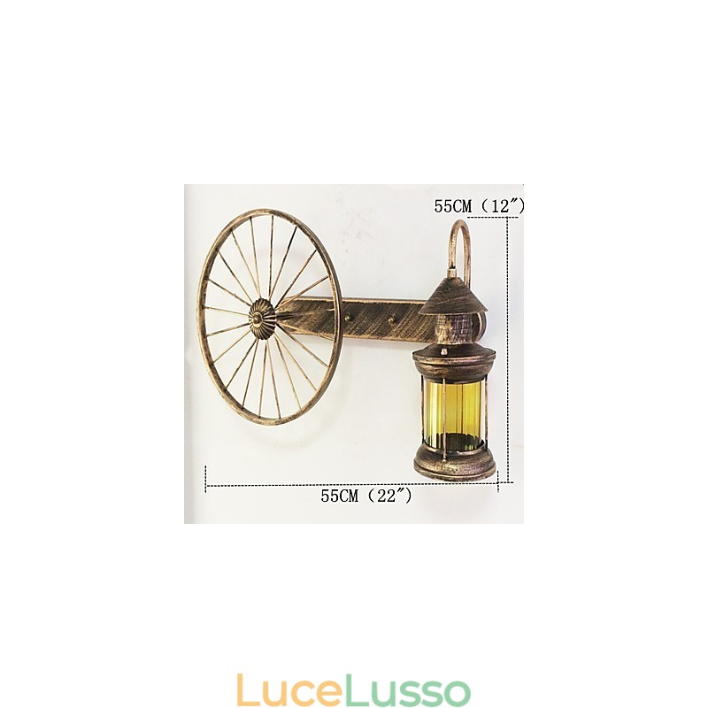 Dipinto rustico Lodge Caratteristica per applique da parete in stile Mini Uplight Applique da parete