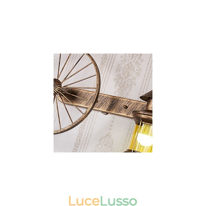 Dipinto rustico Lodge Caratteristica per applique da parete in stile Mini Uplight Applique da parete