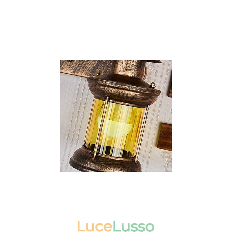 Dipinto rustico Lodge Caratteristica per applique da parete in stile Mini Uplight Applique da parete