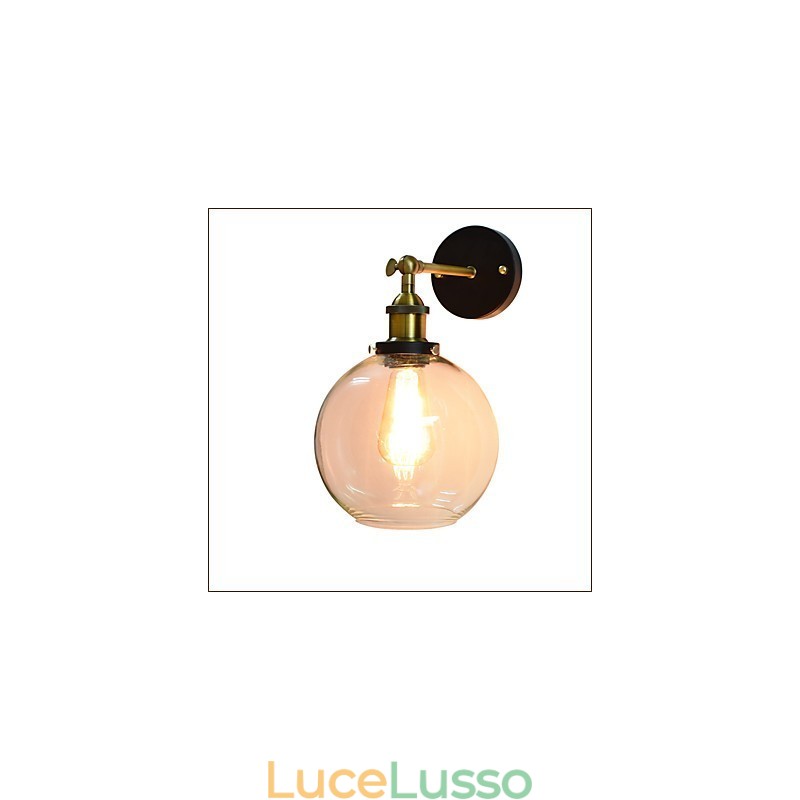 Lampada da parete in ferro nero semplice lampada da parete retrò lampada da parete decorativa a testa singola stile europeo