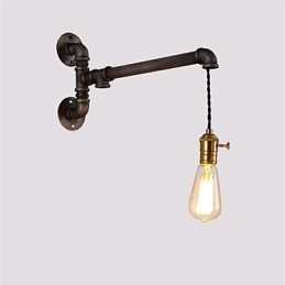 Applique da parete vintage in tubo industriale con interruttore, luci creative, illuminazione decorativa per ristoranti, bar e caffetterie, con 1 luce, finitura verniciata