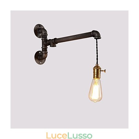 Applique da parete vintage in tubo industriale con interruttore, luci creative, illuminazione decorativa per ristoranti, bar e caffetterie, con 1 luce, finitura verniciata Applique da parete vintage in tubo industriale con interruttore, luci creative, illuminazione decorativa per ristoranti, bar e caffetterie, con 1 luce, finitura verniciata