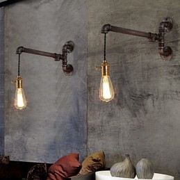 Applique da parete vintage in tubo industriale con interruttore, luci creative, illuminazione decorativa per ristoranti, bar e caffetterie, con 1 luce, finitura verniciata