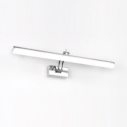 Lampada da parete per illuminazione da bagno moderna e contemporanea cromata integrata per luce ambientale
