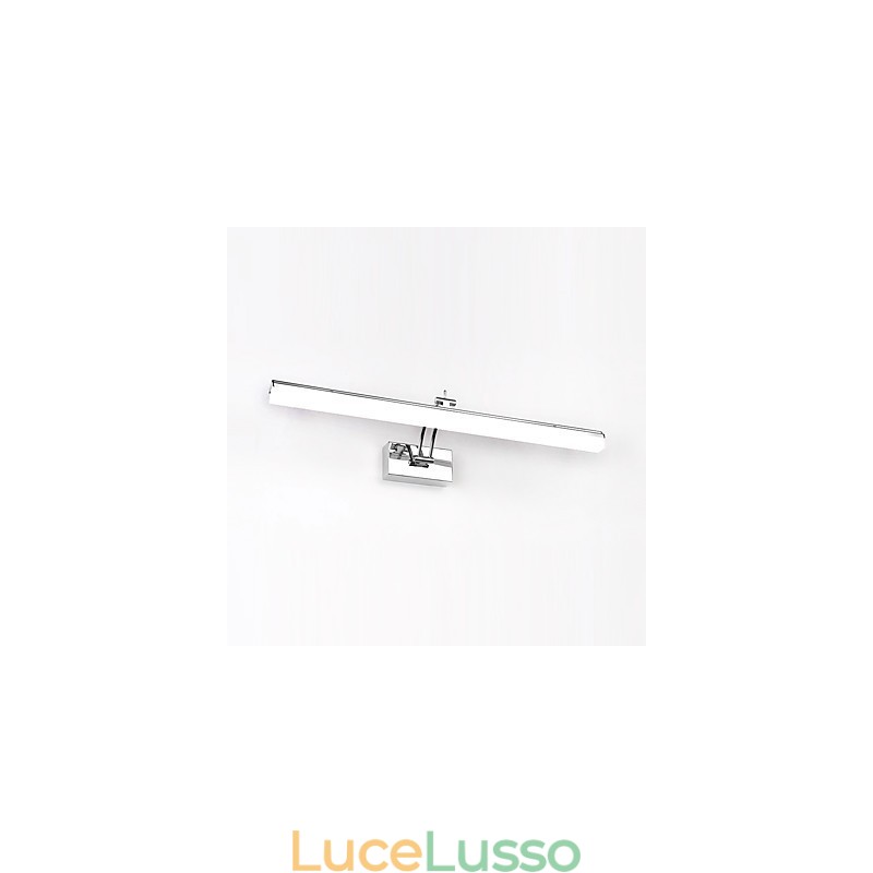 Lampada da parete per illuminazione da bagno moderna e contemporanea cromata integrata per luce ambientale