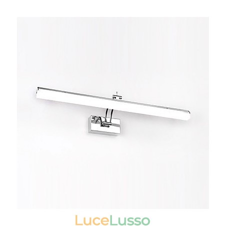 Lampada da parete per illuminazione da bagno moderna e contemporanea cromata integrata per luce ambientale Lampada da parete per illuminazione da bagno moderna e contemporanea cromata integrata per luce ambientale