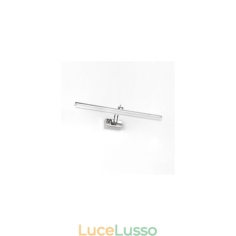 Lampada da parete per illuminazione da bagno moderna e contemporanea cromata integrata per luce ambientale