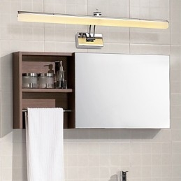 Lampada da parete per illuminazione da bagno moderna e contemporanea cromata integrata per luce ambientale