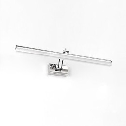 Lampada da parete per illuminazione da bagno moderna e contemporanea cromata integrata per luce ambientale