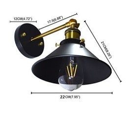 Lampada da parete in ferro con vernice a parete singola Lampada da parete con spada laser nera stupida