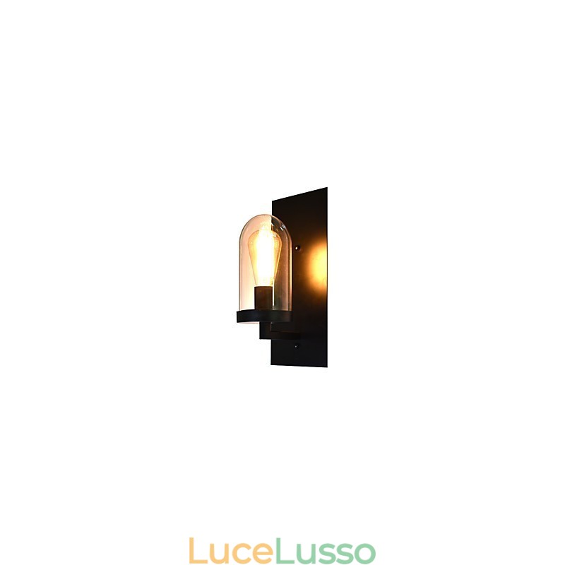Lampada da parete in acciaio verniciato, decorazione da caffè americano nero stupido, lampada da parete retrò, lampada a spada laser sulla parete