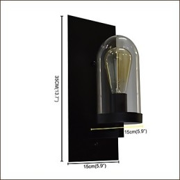 Lampada da parete in acciaio verniciato, decorazione da caffè americano nero stupido, lampada da parete retrò, lampada a spada laser sulla parete