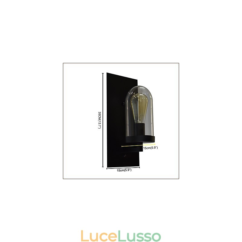Lampada da parete in acciaio verniciato, decorazione da caffè americano nero stupido, lampada da parete retrò, lampada a spada laser sulla parete