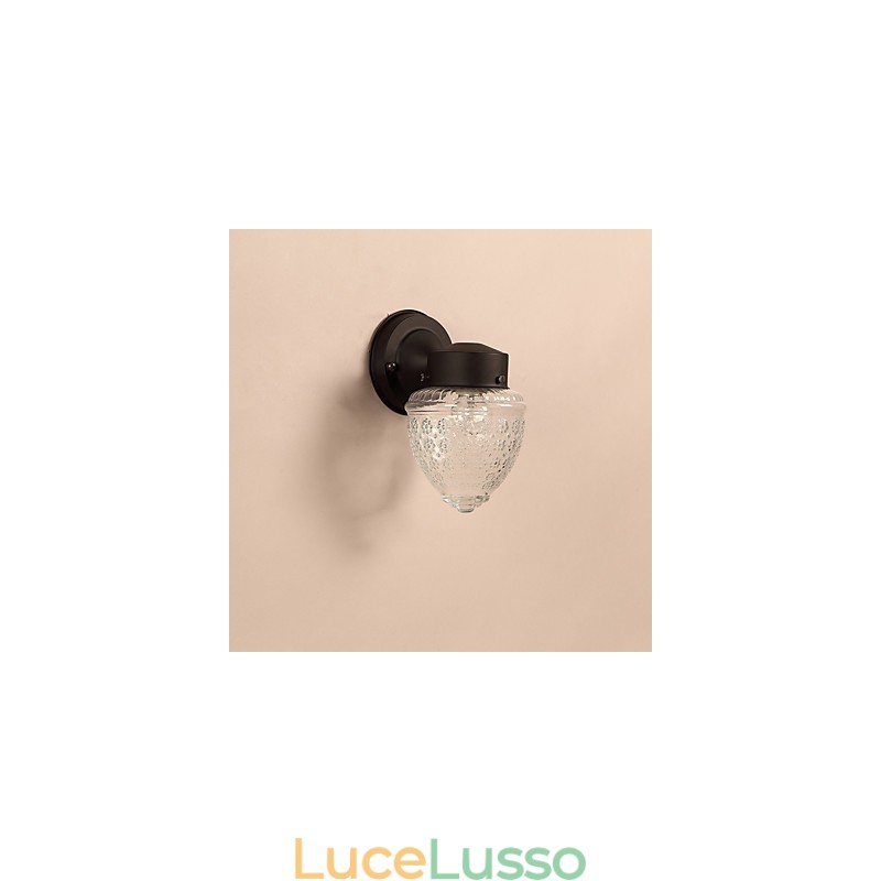 Moderna finitura in ossido nero contemporanea caratteristica per applique da parete in stile mini con luce ambientale