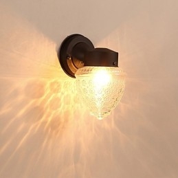 Moderna finitura in ossido nero contemporanea caratteristica per applique da parete in stile mini con luce ambientale