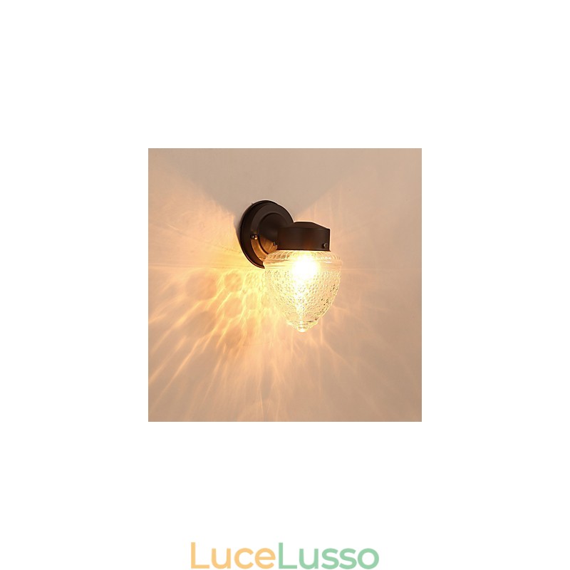 Moderna finitura in ossido nero contemporanea caratteristica per applique da parete in stile mini con luce ambientale