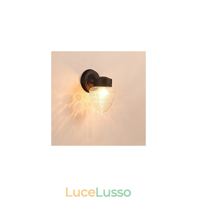 Moderna finitura in ossido nero contemporanea caratteristica per applique da parete in stile mini con luce ambientale