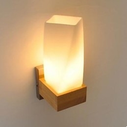 Semplicità Arte nordica del legno Soggiorno Corridoio Balcone Vetro Lampada da parete in legno massello della camera da letto La testa di un letto