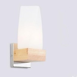 Semplicità Arte nordica del legno Soggiorno Corridoio Balcone Vetro Lampada da parete in legno massello della camera da letto La testa di un letto