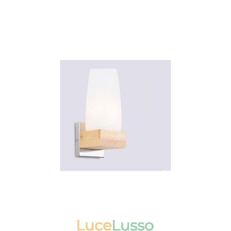 Semplicità Arte nordica del legno Soggiorno Corridoio Balcone Vetro Lampada da parete in legno massello della camera da letto La testa di un letto