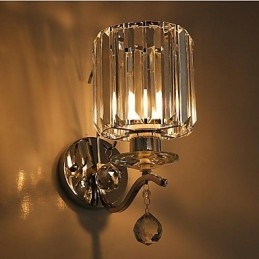 Applique da parete moderna contemporanea in cristallo elettrolitico con luce verso l'alto