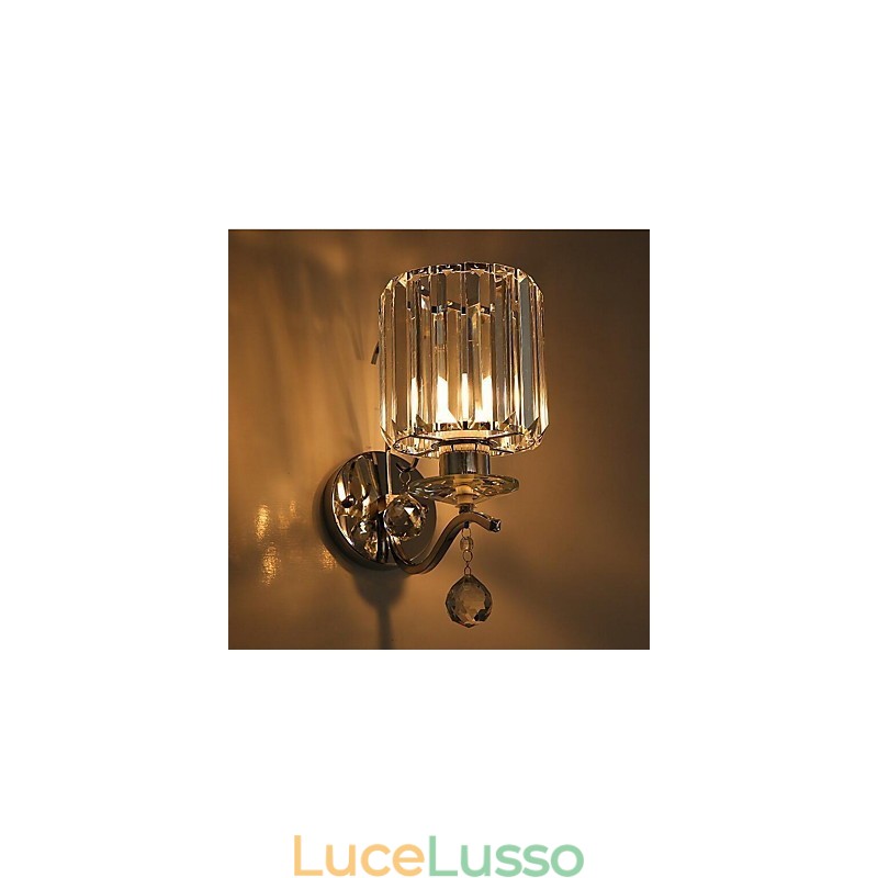 Applique da parete moderna contemporanea in cristallo elettrolitico con luce verso l'alto