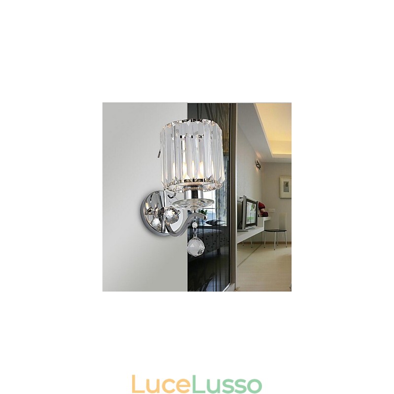 Applique da parete moderna contemporanea in cristallo elettrolitico con luce verso l'alto