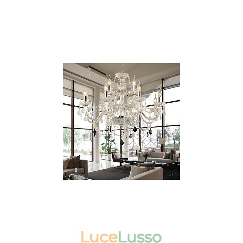 Lampadario moderno in cristallo contemporaneo
