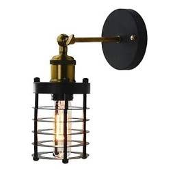 Semplice pittura retrò vintage country caratteristica per applique da parete con luce ambientale in stile mini