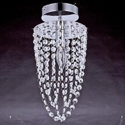 Plafoniere 1 Luce Cristallo Artistico Acciaio Inox Placcato