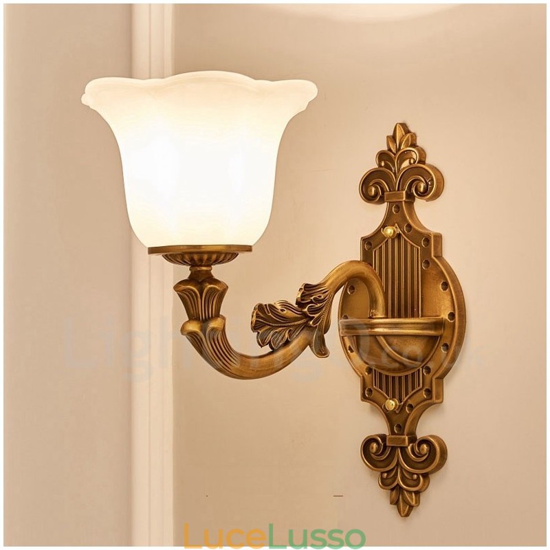 Applique da parete per interni di lusso in metallo, tradizionale classico, per soggiorno, sala da pranzo, camera da letto