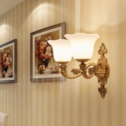 Applique da parete per interni di lusso in metallo, 2 luci, tradizionale classico, soggiorno, sala da pranzo, camera da letto