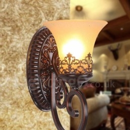 Applique da parete in metallo per interni, stile rustico, per soggiorno, sala da pranzo, camera da letto
