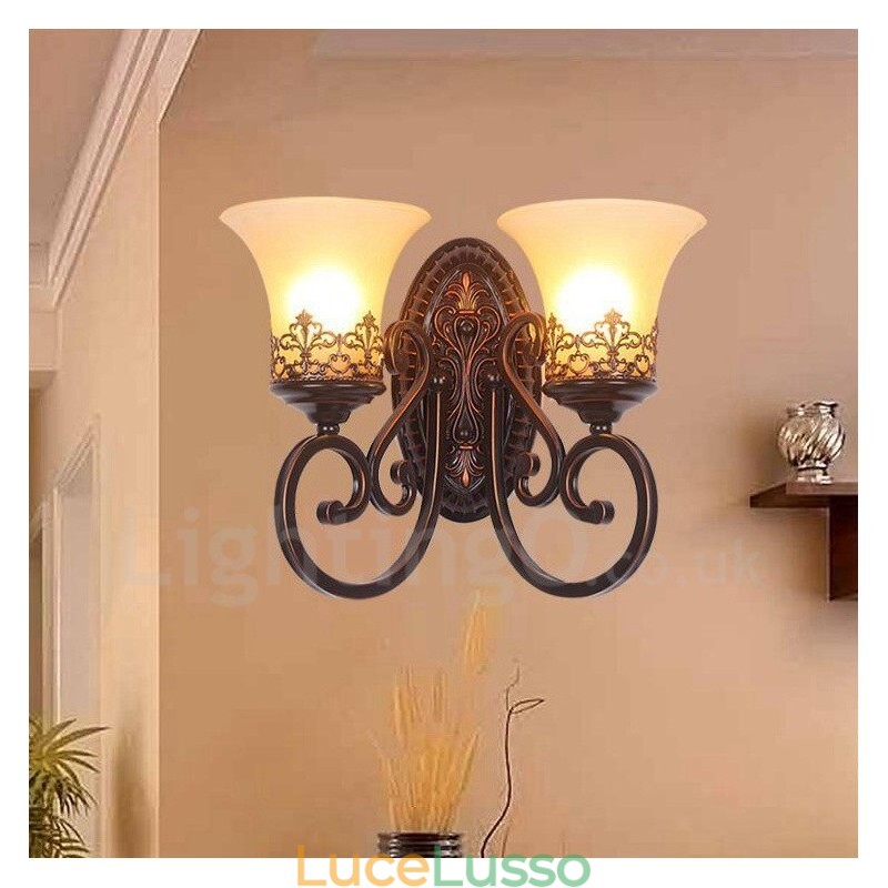 Applique da parete in metallo per interni in stile rustico, soggiorno, sala da pranzo, camera da letto