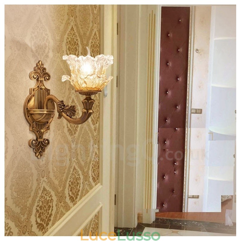 Applique da parete per interni di lusso in metallo, tradizionale classico, per soggiorno, sala da pranzo, camera da letto