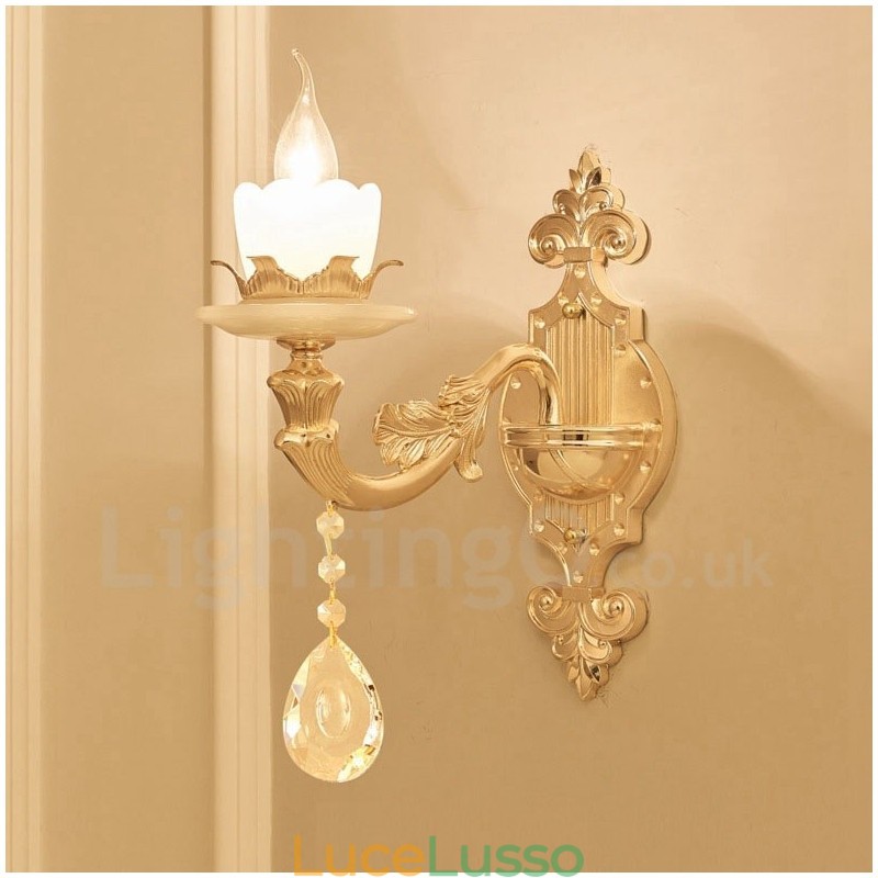 Applique da parete per interni di lusso in metallo, tradizionale classico, per soggiorno, sala da pranzo, camera da letto