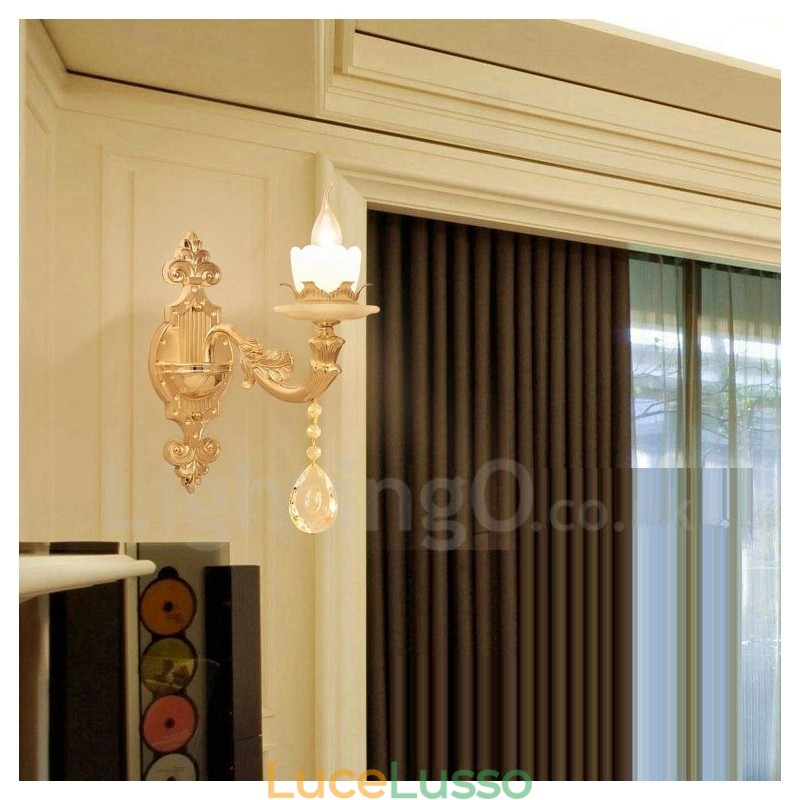 Applique da parete per interni di lusso in metallo, tradizionale classico, per soggiorno, sala da pranzo, camera da letto