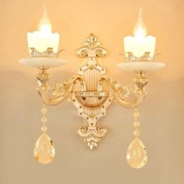 Applique da parete per interni in metallo, 2 luci, tradizionale classico, soggiorno, sala da pranzo, camera da letto
