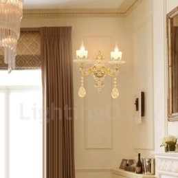 Applique da parete per interni in metallo, 2 luci, tradizionale classico, soggiorno, sala da pranzo, camera da letto
